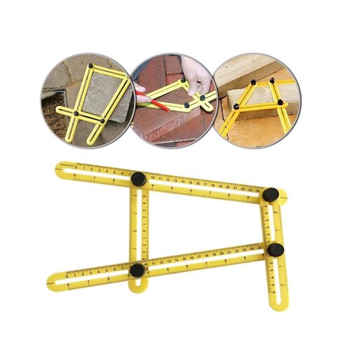 Universal Angle Template Tool, 12-Inch Multi Angle Ruler in Durable Yellow Plastic for Woodworking and DIY in Saudi Arabia