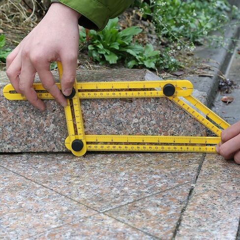 Universal Angle Template Tool, 12-Inch Multi Angle Ruler in Durable Yellow Plastic for Woodworking and DIY in Saudi Arabia
