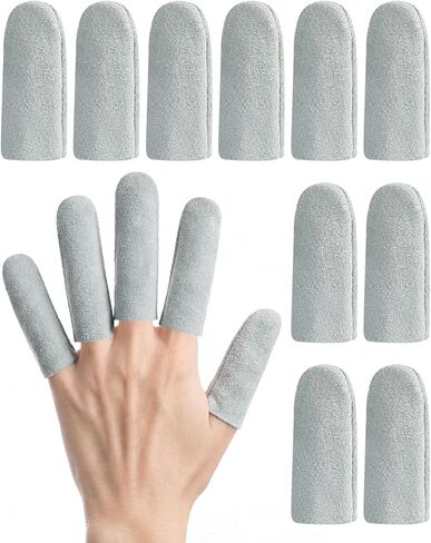 EORTA 10 Pack Leather Finger Cots, Soft Suede Non-Slip Finger Protectors for Needle Felting, Sewing, Electronics Repair, Knitting, Needlework, Embroidery & Crafts, Grey in Saudi Arabia