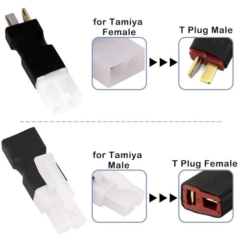 2 Pairs for Tamiya to T Plug Male Female Connector Adapter, for Tamiya to T Plug Male Female Connector for RC FPV Drone Car Truck Lipo Battery Charger ESC in Saudi Arabia