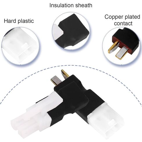 2 Pairs for Tamiya to T Plug Male Female Connector Adapter, for Tamiya to T Plug Male Female Connector for RC FPV Drone Car Truck Lipo Battery Charger ESC in Saudi Arabia
