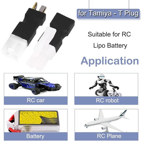 2 Pairs for Tamiya to T Plug Male Female Connector Adapter, for Tamiya to T Plug Male Female Connector for RC FPV Drone Car Truck Lipo Battery Charger ESC in Saudi Arabia