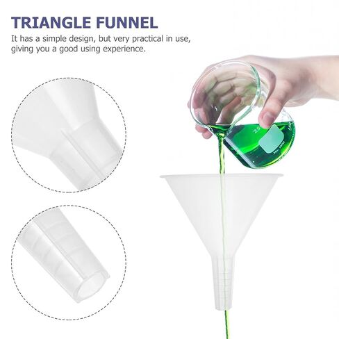 Didiseaon 5pcs 100mm Plastic Triangle Funnels Pp Scientific Filling Funnels Laboratory Experiment Set in Saudi Arabia