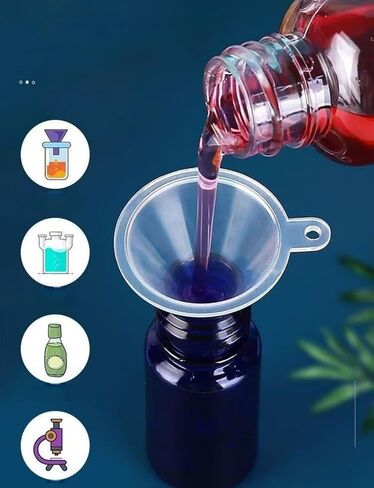 Mini Clear Plastic Funnel for Household and Lab Use - Nice for Perfume and Cosmetic Samples, Reusable Liquid Transfer Tool(30mm,5pcs) in Kuwait