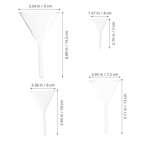 NUOBESTY 4pcs Laboratory Glass Funnel Set Borosilicate Scientific Filter Funnels with Short Stem 40/60/75/90mm for Lab Filling and Experiment Use in Saudi Arabia