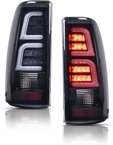 PIT66 LED Tail Lights Taillight Assembly Compatible with Chevy Silverado GMC Sierra 1999-2007 (Only Fits Fleetside Bed, Not Fit Stepside Beds) Smoke Lens Light Bar Style Rear Light Lamps in Saudi Arabia