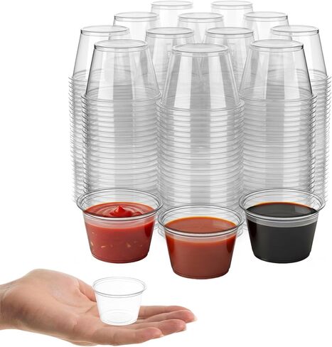 Smarty Had A Party Condiment Cups, 1 oz, 2500 Clear Plastic Disposable Portion & Sauce Cups for Souffle, Samples, Tasting & Food Service in Saudi Arabia