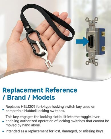 4Pack HBL1209 Fork Wall Light Switch Key, Light Switch Key Replacement Compatible with Hubbell AC Locking Toggle and Wall Switches 1100 1200 1300 1500 3000 Series, Electrical Switch Key in Kuwait