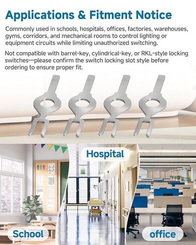 4Pack HBL1209 Fork Wall Light Switch Key, Light Switch Key Replacement Compatible with Hubbell AC Locking Toggle and Wall Switches 1100 1200 1300 1500 3000 Series, Electrical Switch Key in Kuwait