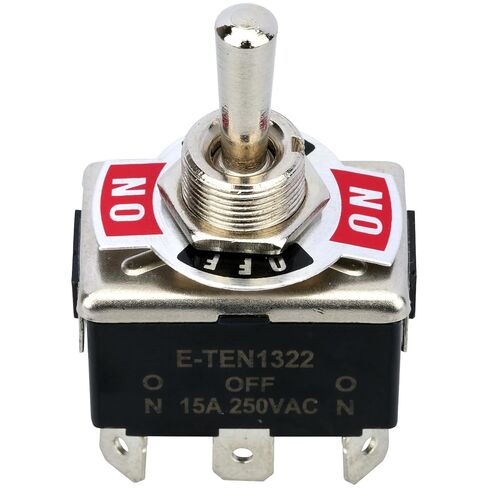 2Pcs DPDT Toggle Switch 12V 6 Pin 3 Position ON Off ON Toggle Switch 15A 250V AC with Waterproof Cap and 6.3mm Terminal Wires in Saudi Arabia