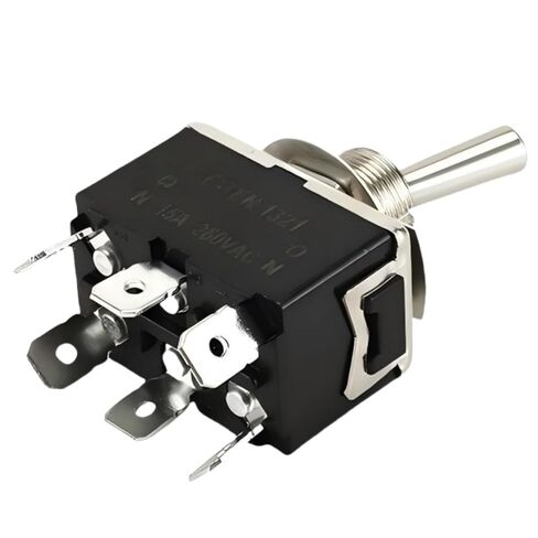 2Pcs DPDT Toggle Switch 12V 6 Pin 3 Position ON Off ON Toggle Switch 15A 250V AC with Waterproof Cap and 6.3mm Terminal Wires in Saudi Arabia