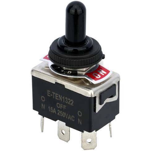2Pcs DPDT Toggle Switch 12V 6 Pin 3 Position ON Off ON Toggle Switch 15A 250V AC with Waterproof Cap and 6.3mm Terminal Wires in Saudi Arabia