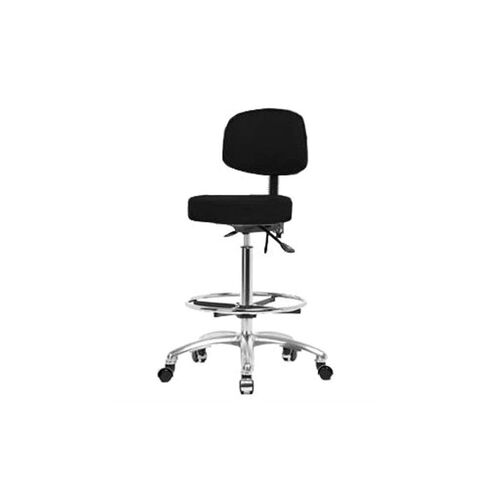 Thomas VHBST-CR-T1-CF-RG-c8540 High Bench Height Stool with Back and Chrome Base, with Tilt, Chrome Foot Ring, Glide, Black in Saudi Arabia