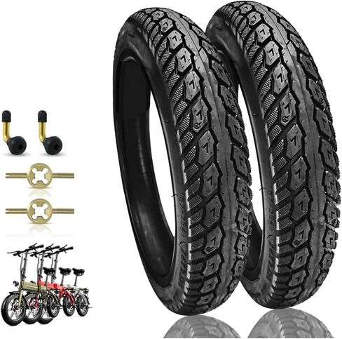 2 حزمة دراجة كهربائية 14 بوصة إطار 14x2.125 (57-254) إطار دراجة مقاوم للانفجار بدون أنبوب مقاوم للثقب إطار دراجة إلكترونية مناسب للدراجات الإلكترونية للرجال والأطفال، 44-55 رطل لكل بوصة مربعة in Kuwait