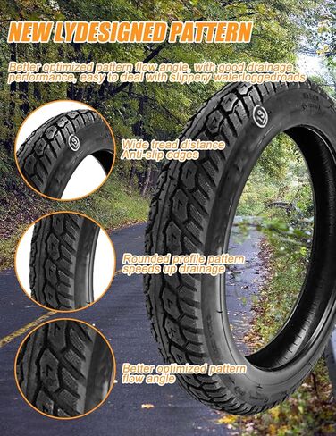 2 حزمة دراجة كهربائية 14 بوصة إطار 14x2.125 (57-254) إطار دراجة مقاوم للانفجار بدون أنبوب مقاوم للثقب إطار دراجة إلكترونية مناسب للدراجات الإلكترونية للرجال والأطفال، 44-55 رطل لكل بوصة مربعة in Kuwait