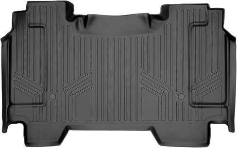 مجموعة سجادات أرضية SMARTLINER مكونة من 2 صف باللون الأسود متوافقة مع 2012-2022 RAM 1500 Quad Cab مع مقعد في الصف الأول وخطافات أرضية مزدوجة in Kuwait