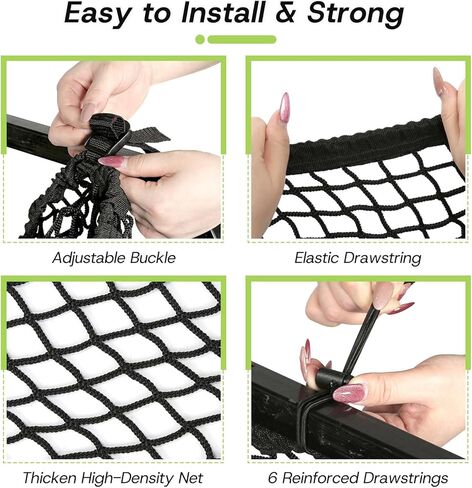 4 Passenger Golf Cart Cargo Net for Club Car EZGO Yamaha Adjustable Elastic Storage Net Black Washable Grocery Shopping Bag in Kuwait