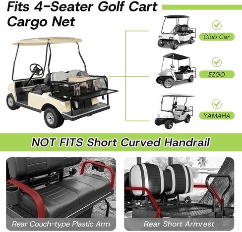4 Passenger Golf Cart Cargo Net for Club Car EZGO Yamaha Adjustable Elastic Storage Net Black Washable Grocery Shopping Bag in Kuwait
