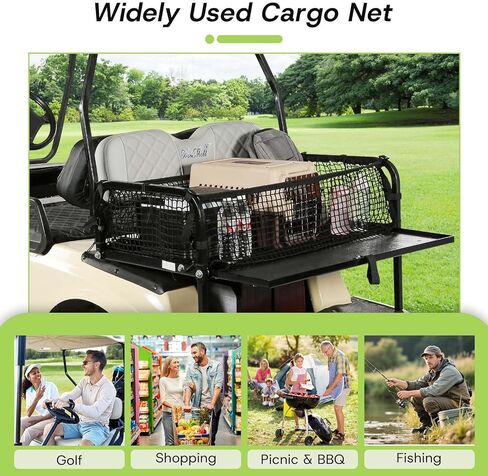 4 Passenger Golf Cart Cargo Net for Club Car EZGO Yamaha Adjustable Elastic Storage Net Black Washable Grocery Shopping Bag in Kuwait