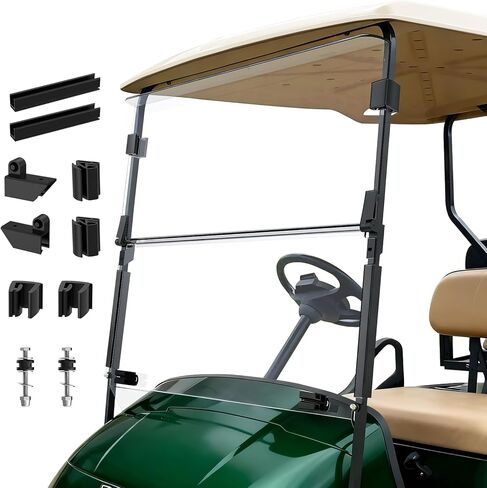 الزجاج الأمامي لعربة الجولف EZGO لعربة الجولف الكهربائية والغاز EZGO TXT/DCS/PDS 1995-2013، زجاج أمامي قابل للطي مقاوم للأشعة فوق البنفسجية من البولي كربونات EZGO (ملون/شفاف) in Saudi Arabia