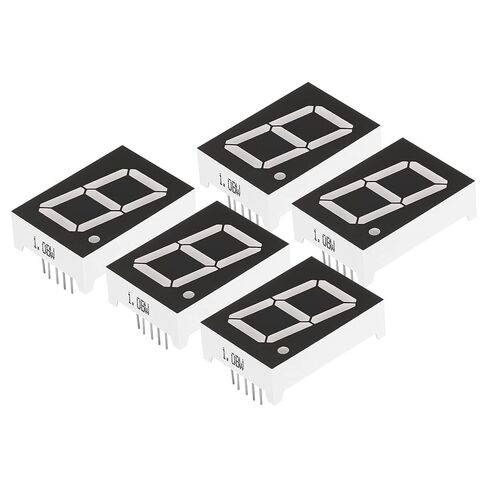 PATIKIL LED Display Digital Tube, 5 Pack 7 Segment 10 Pin 1 Bit 0.9"x1.3"x0.4" Common Anode 3.3V LED Display Module for Electronic Driver Board, White in Saudi Arabia