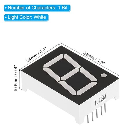PATIKIL LED Display Digital Tube, 5 Pack 7 Segment 10 Pin 1 Bit 0.9"x1.3"x0.4" Common Anode 3.3V LED Display Module for Electronic Driver Board, White in Saudi Arabia
