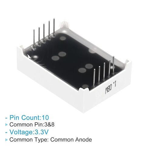 PATIKIL LED Display Digital Tube, 5 Pack 7 Segment 10 Pin 1 Bit 0.9"x1.3"x0.4" Common Anode 3.3V LED Display Module for Electronic Driver Board, White in Saudi Arabia