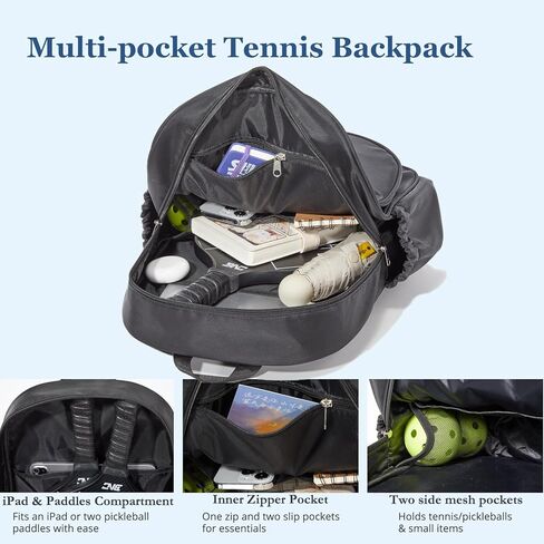 حقيبة ظهر بيكلبول تناسب من 2 إلى 6 مجداف، حقائب كبيرة لكرة المخلل للرجال والنساء مع حجرة للأحذية وخطاف سياج، هدايا رائعة لكرة المخلل in Kuwait