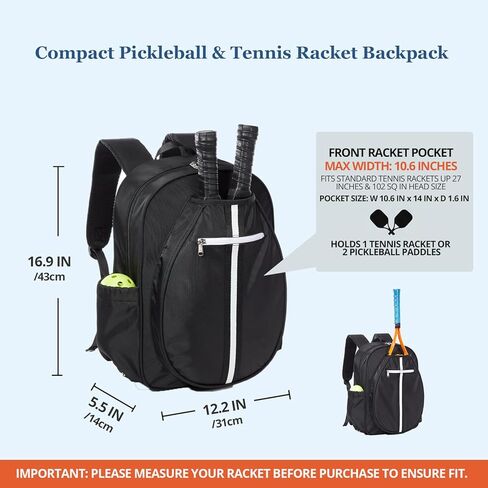 حقيبة ظهر بيكلبول تناسب من 2 إلى 6 مجداف، حقائب كبيرة لكرة المخلل للرجال والنساء مع حجرة للأحذية وخطاف سياج، هدايا رائعة لكرة المخلل in Kuwait