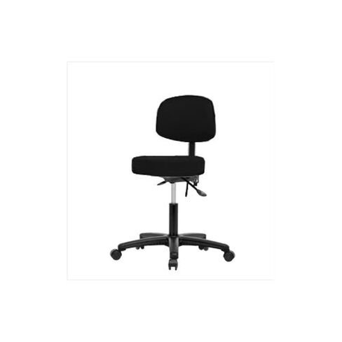Thomas VDHST-RG-T1-RC-c8605 Desk Height Stool with Back and Black Nylon Base, with Tilt, Caster, Vinyl, Gray in Saudi Arabia