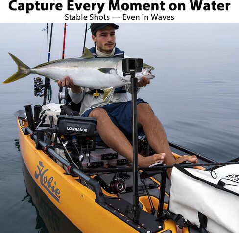 31.5" Kayak Camera Mount,360 Degree Adjustable Mount Compatible with Camera,with 1.5 Inch Ball T-Bolt Base for Most Track Systems in Saudi Arabia