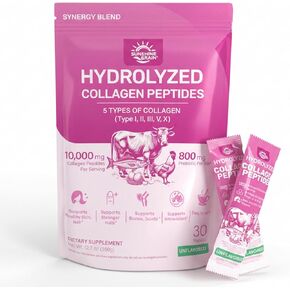 Multi Collagen Peptides Powder for Women – 10g Hydrolyzed Collagen Type I, II, III, V & X with Biotin, Hyaluronic Acid & Prebiotics | Hair, Skin, Nail & Bone Support | Berry Flavor | 30 Stick Packs in Saudi Arabia