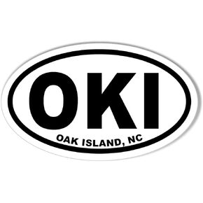 OKI Oak Island, NC Oval Bumper Sticker in Kuwait