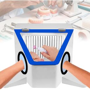 صندوق غبار مختبر الأسنان مع مصباح بدون ظل، أداة تنظيف الأسنان الاحترافية، تمنع بشكل فعال تسرب الغبار، لأطقم الأسنان والمجوهرات واليشم in Kuwait