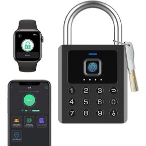 eLinkSmart قفل بصمة الإصبع في الهواء الطلق، قفل ذكي عالي التحمل مع ترخيص عن بعد لتطبيق بلوتوث، كلمة مرور مكونة من 9 أرقام ورمز مؤقت، IP67 مقاوم للطقس لخزانة شاحنة سياج بوابة السقيفة in Kuwait