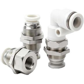 White Pneumatic PM4/10/12 Quick Plugs Connector PMF8-02 Partition Straight Through Inner Wire Elbow 1Pcs(PM10(白色)) in Saudi Arabia