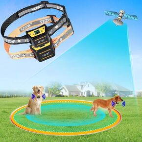 Plkm Dog Wireless GPS سياج الحيوانات الأليفة نظام احتواء السياج الكهربائي، قوة تحذير نطاق التحكم قابل للتعديل، الشحن اللاسلكي GPS سياج الكلب اللاسلكي، جهاز استقبال طوق مقاوم للماء مغلق بالكامل in Kuwait