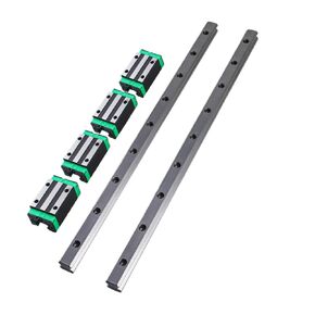 Linear Guide 2pcs Rail + 4pcs Slider HG20 Steel Flang Slide Block Carriages 200mm-1500mm(200mm) in Saudi Arabia