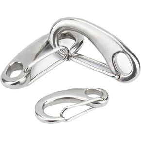 طول 30/50/70/100 مم 304 من الفولاذ المقاوم للصدأ على شكل بيضة خطاف زنبركي مشبك سلك حبل رابط سريع حلقة تسلق قارب بحري (M100-(1 قطعة)) in Kuwait
