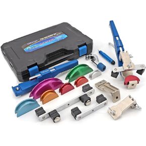 مجموعة أدوات ثني أنبوب السقاطة CARVALAX 90 درجة - 7 رؤوس ألومنيوم مرمزة بالألوان لأنابيب 1/4 بوصة إلى 7/8 بوصة، ومحولات الانحناء العكسي وصندوق الأدوات المحمول، وقاطع الأنابيب وإزالة الأزيز لإصلاح التدفئة والتهوية وتكييف الهواء/التدفئة (أزرق) in Kuwait