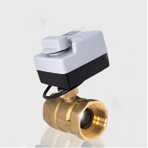 1 قطعة DN15 DN20 DN25 DN32 DN40 صمام كروي نحاسي 3-سلك ثنائي التحكم المحرك AC220V 3-way/2-way مع مفتاح يدوي (1 "، 220VAC_3 Way) in Kuwait