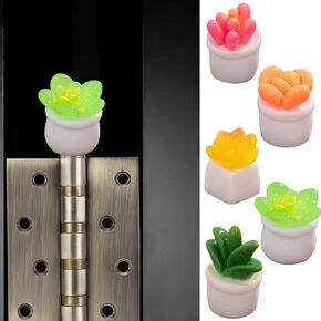 Cute Mini Creative Cactus,Succulent Potted Plants Hinge Heads Decorative Topper Set 5PCS, Home Decoration,Magnetic Hinge Head Toppers Door Hinge in Kuwait