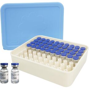 3ml Vial Peptide Storage Case, 70-Slot Hard Shell Peptide & Insulin Vial Holder with Soft Insert & Silicone Lid - Freezer & Refrigerator Safe, Compact for Home & Travel (Case Only) in Kuwait