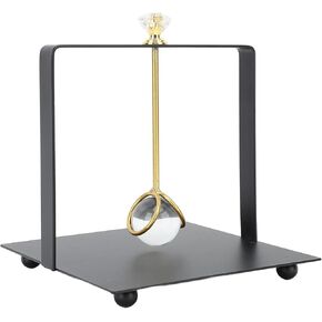 حامل مناديل كريستال، 5.3 بوصة × 5.3 بوصة × 5.9 بوصة، حامل مناديل طاولة عصري أنيق، موزع مناديل منضدية زجاجية معدنية بمقبض، تخزين مناديل ورقية للمطبخ والمكاتب والفندق (أسود) in Kuwait