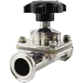 1-1/2 بوصة أنبوب OD 38 مم من الفولاذ المقاوم للصدأ 316L ثلاثي المشبك 1.5 بوصة OD 50.5 مم صمام الحجاب الحاجز سيليكون منتج ألبان البيرة (مقبض أسود) in Kuwait