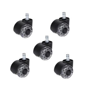 (Pack of 5) 2 Inch Black and White Office Chair Clear Wheels Swivel Computer Casters Casters(Black) in Saudi Arabia