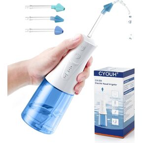 Electric Neti Pot Nasal Irrigation System – 300ml Cordless Sinus Rinse Machine for Adults & Kids, Nose Wash Bottle with 3 Tips for Nasal Care(Royal Blue) in Kuwait