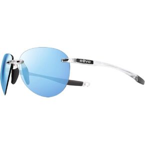 Revo Descend A: Polarized Lens with Rimless Aviator Frame Rectangular Sport Sunglasses in Saudi Arabia