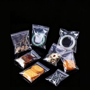 Transparent plastic bag, reusable PE small packaging bag, used for storing pills, jewelry, screws, and small decorations (3.5x5.1'' inches, 100 pieces) in Saudi Arabia