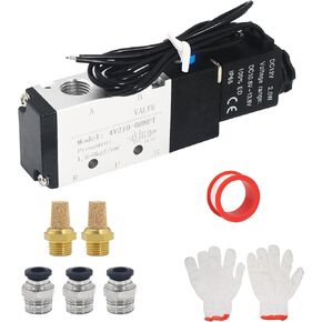 صمام الملف اللولبي 4V210-08 DC12V سلسلة ملف واحد يعمل بالكهرباء 5 طرق 2 موضع 1/4 بوصة NPT نوع التوصيل سلك مخرج in Kuwait